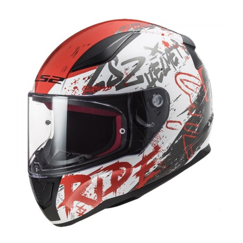 Шлем LS2 FF353 Rapid NAUGHTY Бело-красный