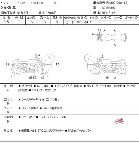 Мотоцикл YAMAHA XSR900 2022, Черный фото 6