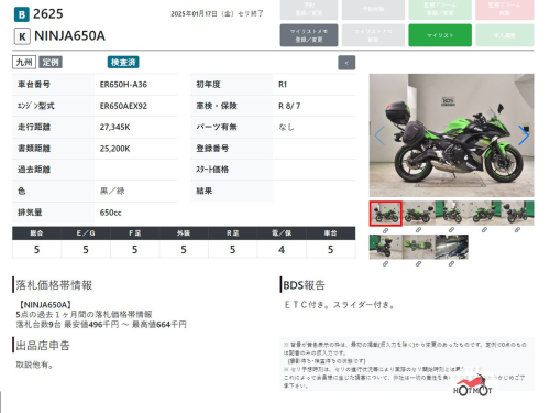 Мотоцикл KAWASAKI ER-6f (Ninja 650R) 2019, Зеленый фото 8