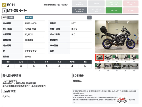 Мотоцикл YAMAHA MT-09 Tracer (FJ-09) 2015, СЕРЫЙ фото 11