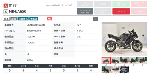 Мотоцикл KAWASAKI ER-6f (Ninja 650R) 2015, Черный фото 11