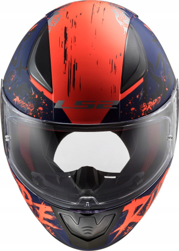 Шлем LS2 FF353 Rapid NAUGHTY Сине-оранжевый матовый фото 2