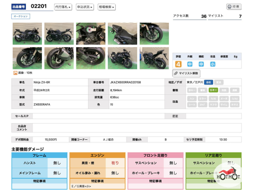 Мотоцикл KAWASAKI ZX-6 Ninja 2012, Черный фото 11