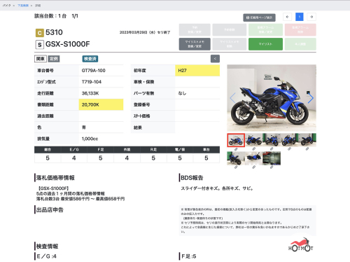 Мотоцикл SUZUKI GSX-S 1000 F 2015, СИНИЙ фото 13