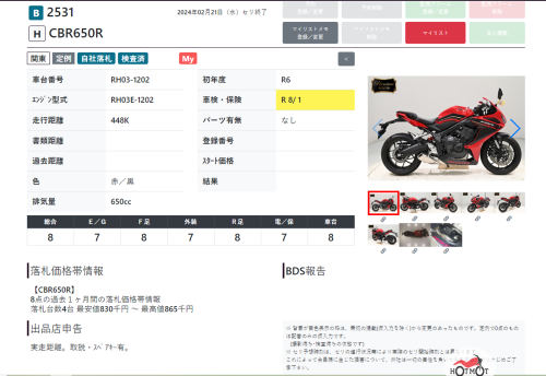 Мотоцикл HONDA CBR 650R 2024, Красный фото 18