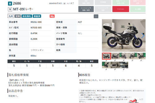 Мотоцикл YAMAHA MT-09 Tracer (FJ-09) 2015, Серый фото 11