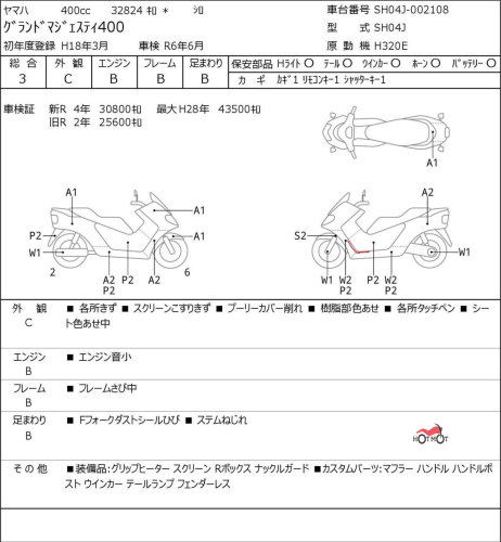 Скутер YAMAHA Majesty 400 2006, белый фото 10