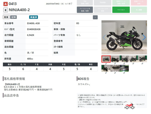 Мотоцикл KAWASAKI NINJA 400 2023, черный фото 9