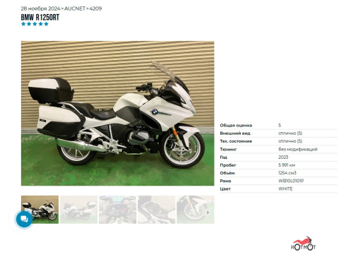 Мотоцикл BMW R1250RT 2023, БЕЛЫЙ фото 11