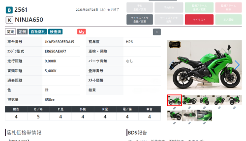 Мотоцикл KAWASAKI ER-6f (Ninja 650R) 2015, Зеленый фото 10