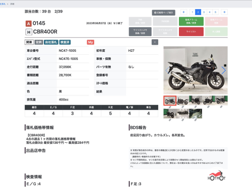 Мотоцикл HONDA CBR 400R 2015, Черный фото 13