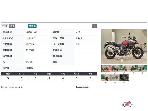 Мотоцикл SUZUKI V-Strom DL 1000 2015, Красный фото 14