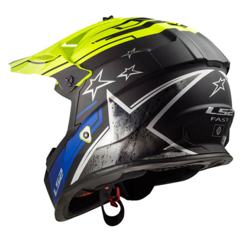 Шлем LS2 MX437 Fast Core Черно-Желтый фото 5