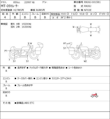 Мотоцикл YAMAHA MT-09 Tracer (FJ-09) 2015, СЕРЫЙ фото 6