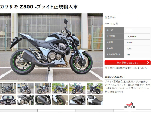 Мотоцикл KAWASAKI Z 800 2013, БЕЛЫЙ фото 11