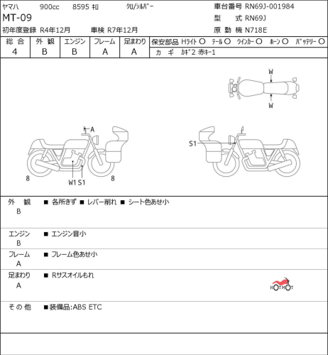 Мотоцикл YAMAHA MT-09-SP 2022, СЕРЫЙ фото 11