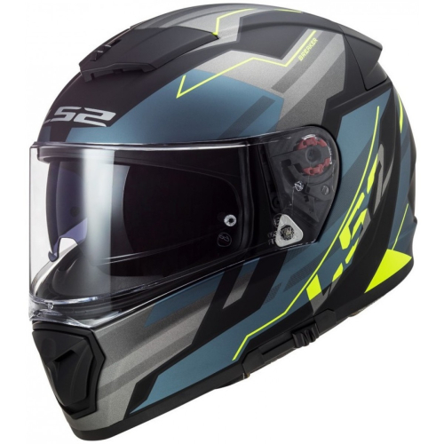 Шлем LS2 FF390 Breaker Beta (серо-голубо-желтый матовый)