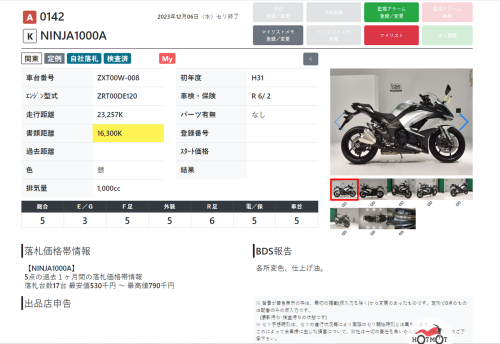 Мотоцикл KAWASAKI NINJA1000A 2019, СЕРЫЙ фото 11