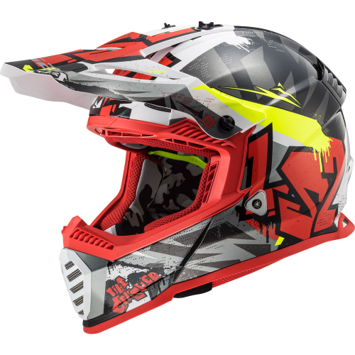 Шлем LS2 MX437 Fast Evo Crusher Черно-Красный