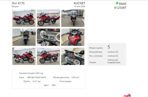 Мотоцикл BMW R 1250 RT 2020, Красный фото 7