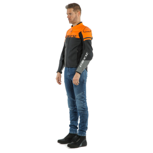 Куртка кожаная Dainese AGILE Black-Matt/Orange/Charcoal-Gray фото 2