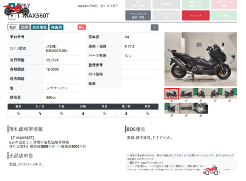 Скутер Yamaha TMAX 2022, ЧЕРНЫЙ фото 8