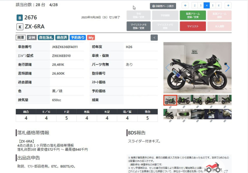Мотоцикл KAWASAKI ZX-6RA 2014, ЗЕЛЕНЫЙ фото 15