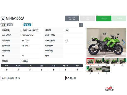 Мотоцикл KAWASAKI Z 1000SX 2015, Зеленый фото 11