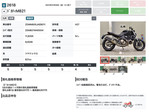 Мотоцикл DUCATI Monster 821 2015, Черный фото 11