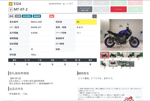 Мотоцикл YAMAHA MT-07-2 2021, СИНИЙ фото 11