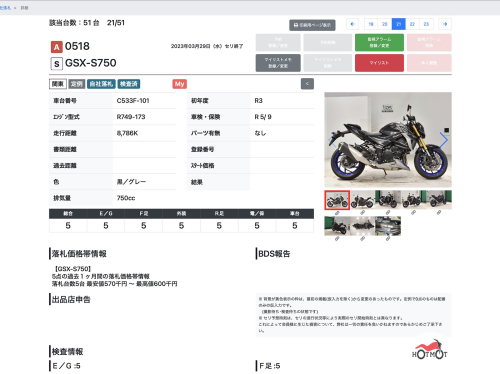 Мотоцикл SUZUKI GSX-S 750 2020, СЕРЫЙ фото 13