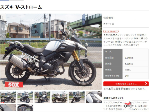 Мотоцикл SUZUKI V-Strom DL 1000 2015, БЕЛЫЙ фото 11