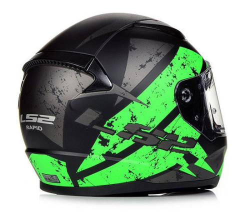 Шлем LS2 FF353 Rapid Deadbolt Черно-Зеленый фото 5