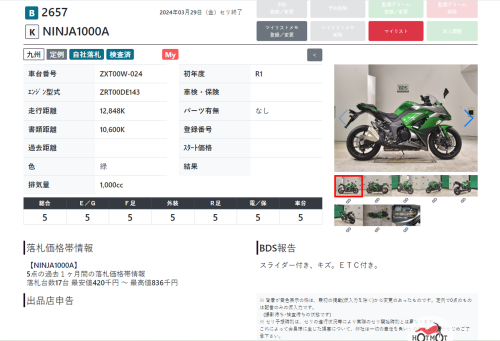Мотоцикл KAWASAKI Z 1000SX 2019, Зеленый фото 18