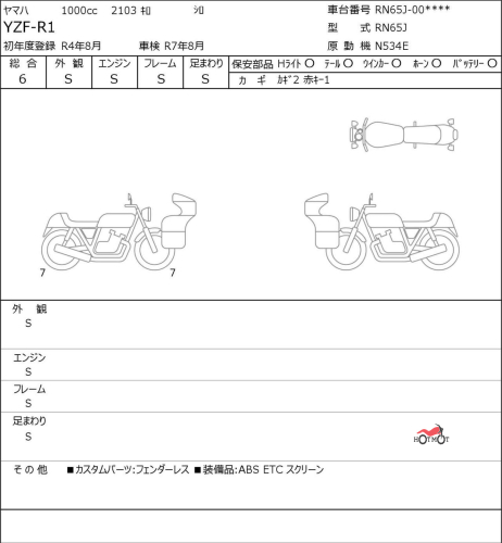 Мотоцикл YAMAHA YZF-R1 2022, БЕЛЫЙ фото 6