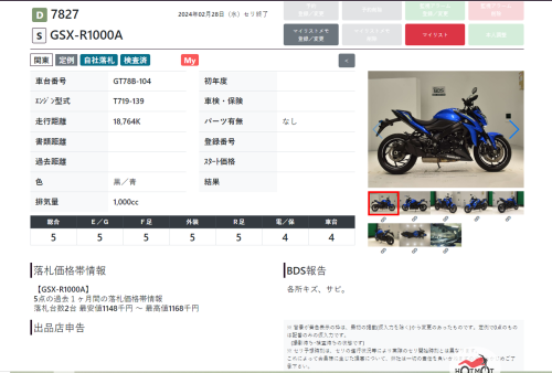 Мотоцикл SUZUKI GSX-S 1000 2019, СИНИЙ фото 12