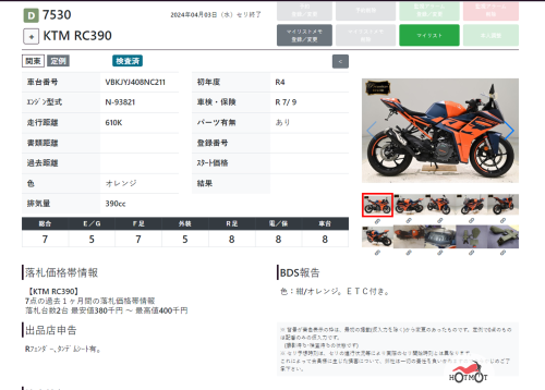 Мотоцикл KTM RC 390 2022, Оранжевый фото 19