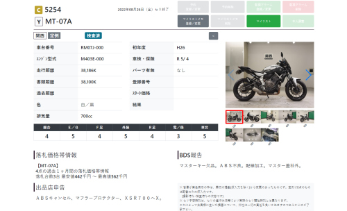 Мотоцикл YAMAHA MT-07 (FZ-07) 2015, БЕЛЫЙ фото 11