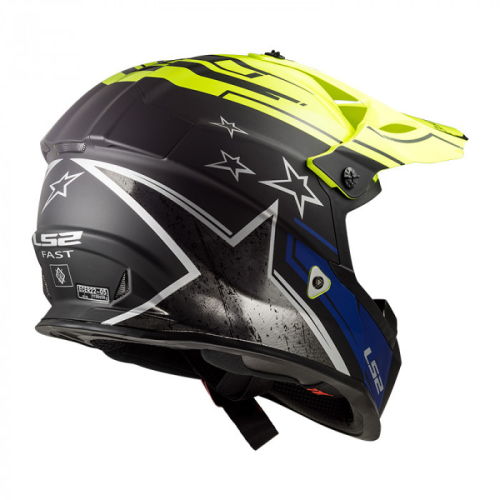 Шлем LS2 MX437 Fast Core Черно-Желтый фото 4