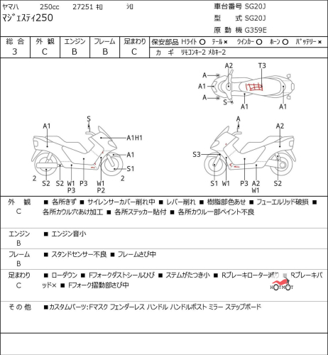 Скутер YAMAHA Majesty 250 2007, белый фото 6