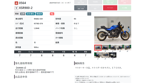 Мотоцикл YAMAHA XSR900 2023, Синий фото 11