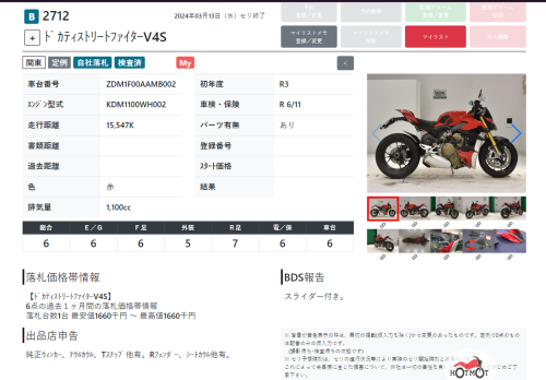 Мотоцикл DUCATI Streetfighter V4 2021, Красный фото 18