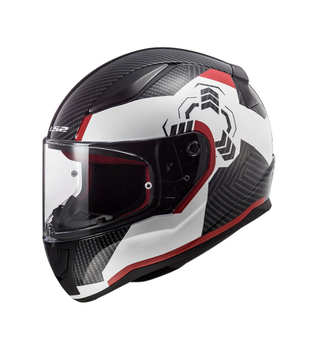 Шлем LS2 FF353 Rapid Ghost Черно-Бело-Красный