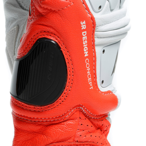 Перчатки кожаные Dainese 4-STROKE 2 White/Fluo-Red фото 4