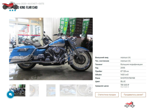 Мотоцикл Harley-Davidson Road King 2006, СИНИЙ фото 10
