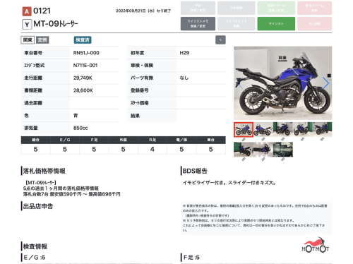 Мотоцикл YAMAHA MT-09 Tracer (FJ-09) 2017, СИНИЙ фото 13