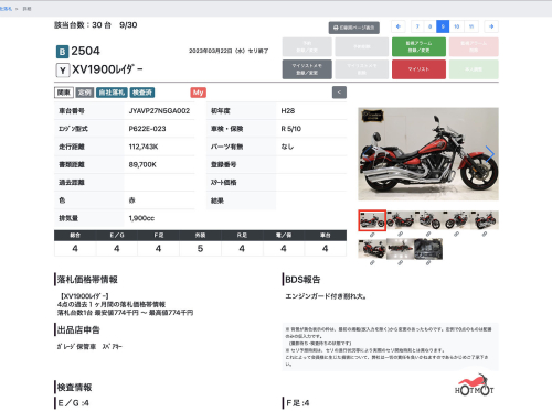 Мотоцикл YAMAHA XV 1900  2016, Красный фото 13