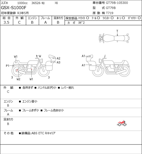 Мотоцикл SUZUKI GSX-S 1000 F 2021, белый фото 6