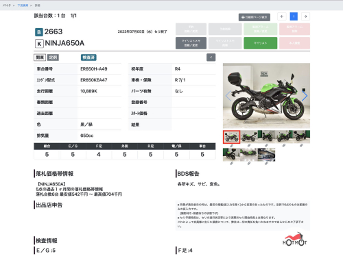 Мотоцикл KAWASAKI ER-6f (Ninja 650R) 2022, Зеленый фото 11