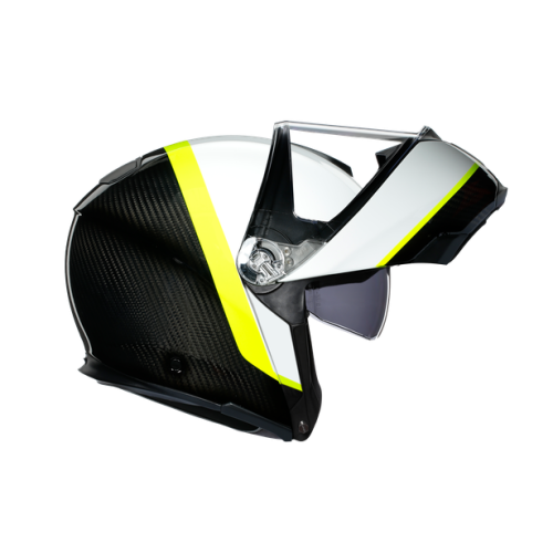 Шлем AGV SPORTMODULAR MULTI Ray Carbon/White/Yellow-Fluo фото 3